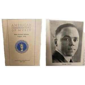 1926 American Conservatory Bulletin - George Garner First Black CSO Soloist Rare
